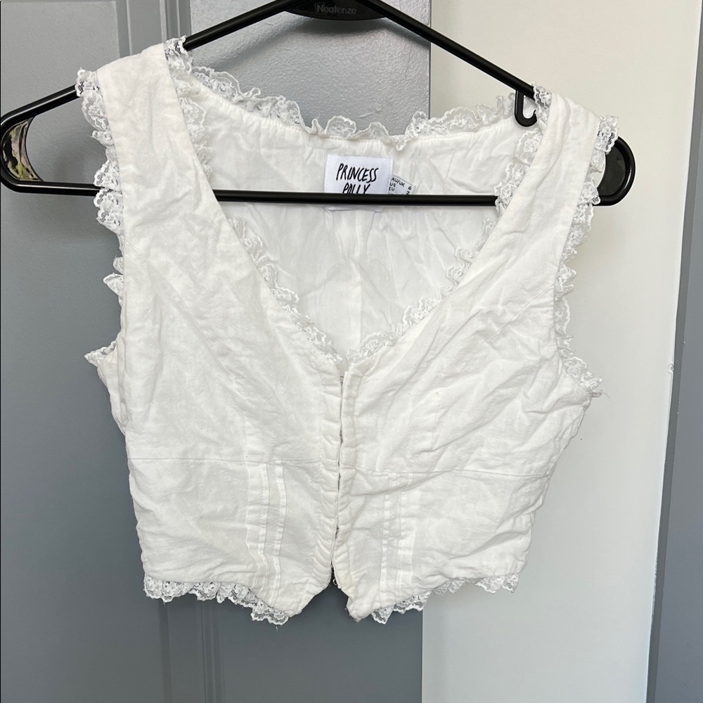 Princess Polly Ivory Lace Crop Top